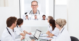 doctors video conferencing with other doctors